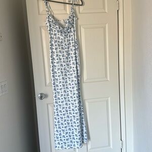 Spaghetti-Strap Floral Maxi Sheath Dress